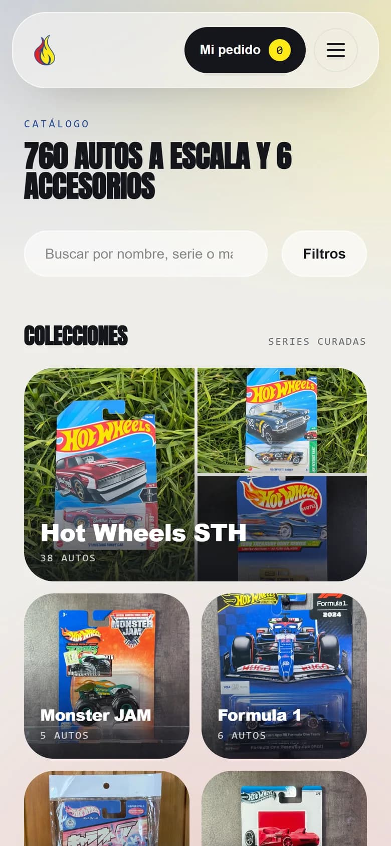 Pensado para el pulgar: El mismo catálogo, en el celular.