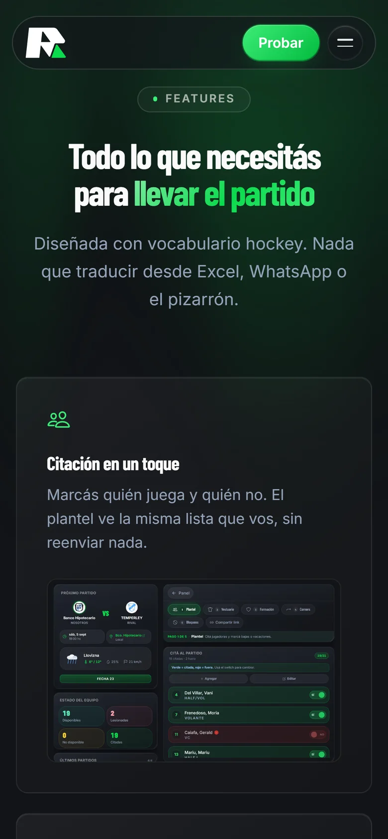 En el celular del DT: Lo mismo, a un toque, en la cancha.