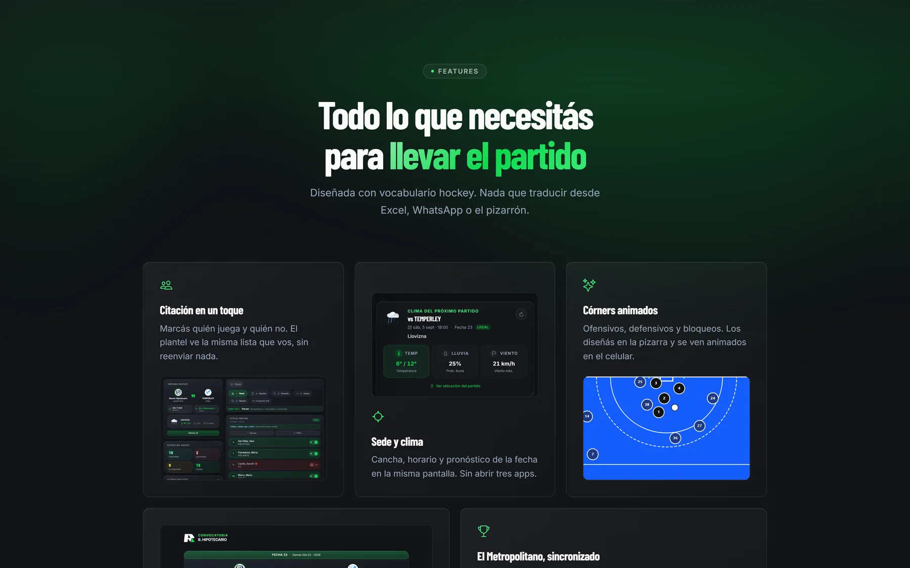 Todo el partido, en un lugar: Citación, sede y clima, córners animados y el torneo sincronizado.